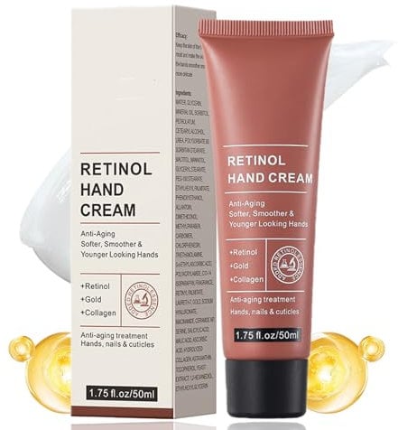 Retinol Anti-Aging Hand Cream, Firming Hand Lotion, Relief Intense Moisture Hand Cream,Instantly Quenched, Retinol Moisturizer for Aging & Dry Cracked Hands, Care & Protects Skin, Nails & Cuticles