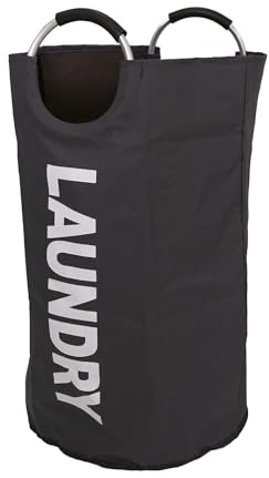 Libbi Lou 125L Black Laundry Bag/Waterproof Laundry Hamper with Aluminium Handles | Easy Storage | 79x43cm
