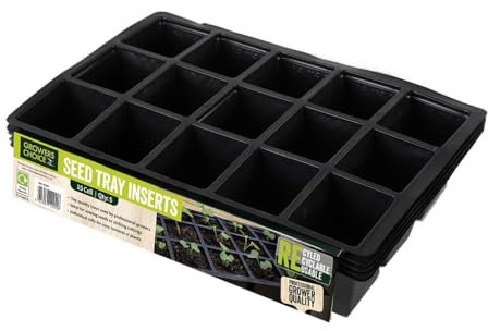 Bosmere Growers Choice Seed Tray Inserts, Black, Pack of 10 x 15 Inserts, 150 cells