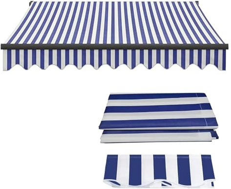 Manuelle Markise, wasserabweisend, 4 x 2 m, Terrassenüberdachung und Gartenabdeckung, UV-Schutz, Sonnenschutz, für B Shop, Café, Außenbereich
