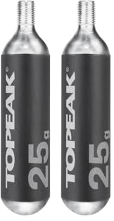 Topeak 25g CO2 Kartuschen mit Gewinde (2er Set) schwarz