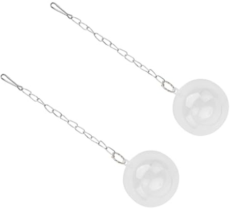 VALICLUD 2 Stück Futterball für Vögel und Geflügel 8cm Futterspender aus Robustem Material mit Kugelkette Kauspielzeug für Käfige und Reisen