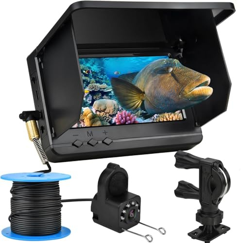 Fish Finder,Underwater Fishing Camera Equipped with Infrared Night Vision Function, IP67 Waterproof, and ice Fishing Camera a Portable Fish Finder, in Rivers, Lakes, Kayaks and Boats (15M)