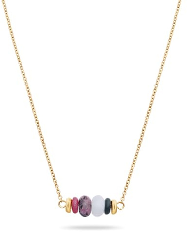 Tamaris Schmuck - Halskette für Damen aus Edelstahl mit bunten Steinen, Sommerlich und Elegante Schmuckstücke, wasserfest aus Edelstahl