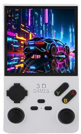 Consola de Juegos Retro Portátil, Consola de Videojuegos Portátil, Tarjeta de Almacenamiento de 4,0 Pulgadas y 256GB para (WHITE)