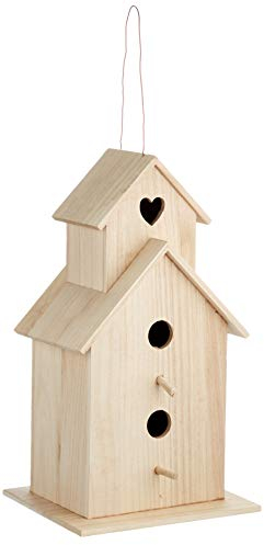 Rayher 6178300 Vogelhaus Saint Tropez, 22 x 19 x 39 cm, Holzfarbe