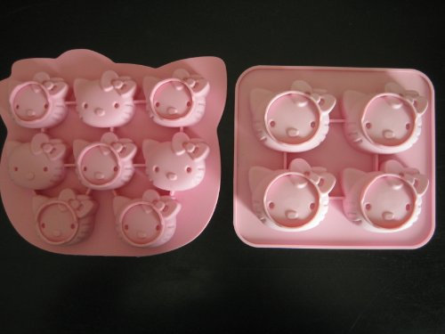 Hello Kitty Chocolate Candy Mold Mini Cake Pan Set of 2 Molds
