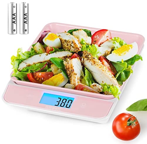 Duronic KS100 PK Küchenwaage, 5 kg Digitalwaage mit 1,2 L abnehmbarer Schüssel, 1 g grammgenau Präzision-Feinwaage, Haushaltswaage mit Tara-Funktion