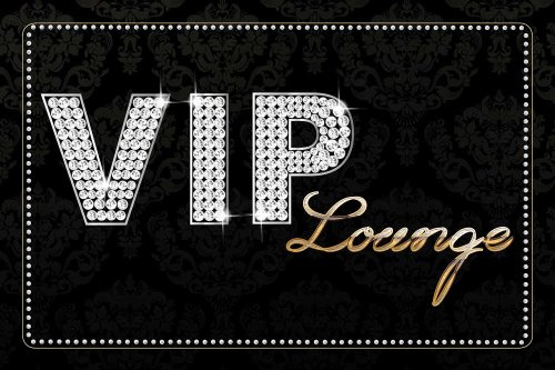 VIP Lounge Blechschild, 30 x 20 cm