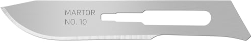 MARTOR 10 x SKALPELLKLINGE, Ersatzklingen Grafikmesser, Bastelmesser, Entgrater, 7,2 mm, Scharf, 1-fach Nutzbar, NR. 10