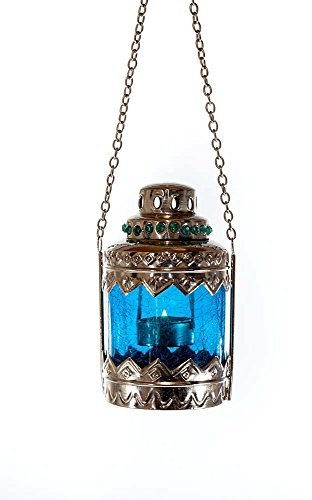 PTMD Orientalische Metall Laterne,Türkis, Windlicht, Teelichthalter …