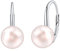 SILVEGO Damen Ohrringe aus 925 Sterling Silber mit weißer, schwarzer oder rosa Perle Swarovski Crystals
