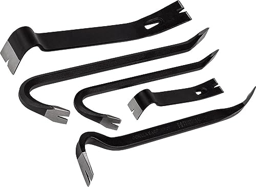 Roughneck ROU64961 Ultimate Multi-Purpose Bar Set - 5 Piece Set Including: Utility Bar (7in & 13in), Wrecking Bar (12in &15in) & Gorilla Bar (14in)