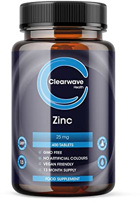 Zinc Bisglicinato 25mg | 400 Tabletas | No es Picolinato de zinc ni Citrato | Suplemento de Zinco Quelado | Alta Absorción | Suministro para 13+ Meses