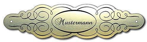 Türschild, Briefkastenschild, Klingelschild, 70-300-009 Acryl, Oberfläche gold gebürstet oder Edelstahl gebürstet, individuell anpassbar