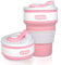 Collapsible Coffee Cup Silicone with Lids (12oz 350ml, BPA Free Eco Reusable Coffee Cup), Portable Coffee Cup, Foldable Coffee Mugs Collapsible Fits in Your Pocket by AniSqui (Pink)