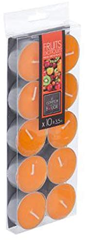 Comptoir de la Bougie - Lot de 10 Bougies Chauffe-Plat Parfumées 3,7cm Fruits Exotiques