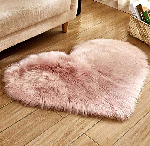 Faux Lammfell Teppich Kunstfell Matte Sofa-Deco 29 (Rosa, 30 * 40)