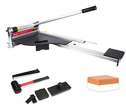 Norske Tools NMAP004 - Taglierina per pavimenti in laminato e rivestimenti con tavolo estensibile scorrevole con kit di installazione a pavimento incluso, 33 cm