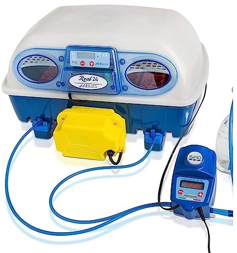 Borotto Real 24 Expert | Incubatrice Uova Automatica Professionale Brevettata per 24 Uova o 96 Piccole con Girauoava Automatico, Controllo Temperatura e Umidificatore Automatico Sirio | Made in Italy