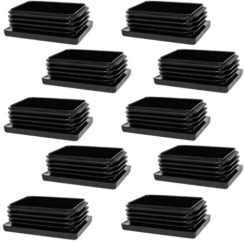Enkotrade 10 Stück Lamellenstopfen für Rechteckrohre, 50x30 mm, Rohrabdeckung aus hochwertigem Polyethylen Kunststoff, Stopfen, Endstopfen, Kappen, Gleiter | Rohrstopfen Rechteckig