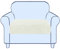 subrtex Sofa Sitzkissenbezug Stretch Sitzkissenschutz Elastischer Kissenbezüge Husse überzug Bezug für Sofa Sitzkissen (1 Sitzer, Creme)