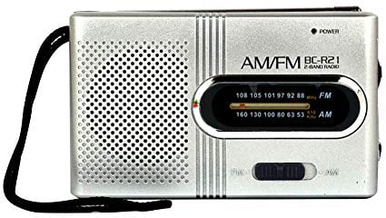 BC-R21 Mini Radio, Tragbare AM FM Teleskopantenne Pocket Radio Weltempfänger Lautsprecher, Musik-Player AM/FM-Radio mit Teleskopantenne Lautsprecher
