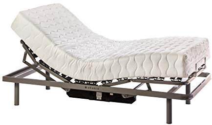 ekamia - ERIS Cama Articulada Eléctrica con Colchón Luka - 105cm x 190cm, Mando con Cable
