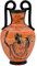 Griechische schwarze Keramik-Vase, Topf mit Töpferei, Göttin Aphrodite, 17 cm