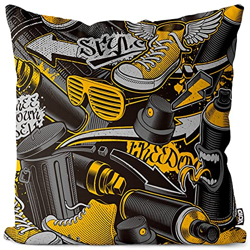 VOID Graffiti Street Art Wand Kissenbezug Kissenhülle Sofakissen Kissen Deko Outdoor-Kissen Dekokissen, Kissen Größe:40 x 40 cm
