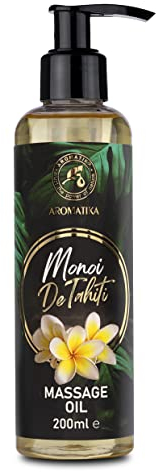 Massageöl Monoi de Tahiti 200 ml - Körperpflege mit Kokosöl - Gardenienblütenextrakt - Monoi de Tahiti Öl - Schönheit - Hautbefeuchtung - Exotischer Duft - Aromatherapie