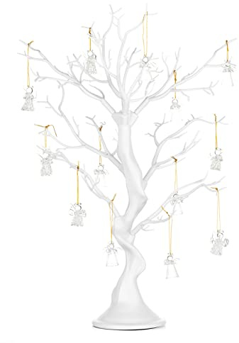 Nuptio Rama de árbol de Navidad blanca artificial de 22.8 pulgadas de alto, centro de mesa de árbol de Manzanita, centros de mesa de boda para mesas, adornos decorativos, ramas de árbol para