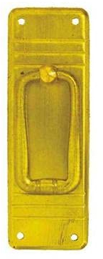 Antikhof Möbelbeschlag Jugendstil Messing geprägt,Größe:3,4x10,0cm,Bestellnummer JMB 95, Messing-Natur