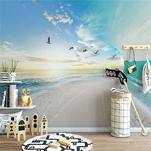 YXTSmurals Papier Peint Intissé Tapisserie Murales Panoramique 3D Bleu Ciel Océan Paysage Papier Peint Moderne De Papier Peint De Mur De Fond De Sofa De Salon