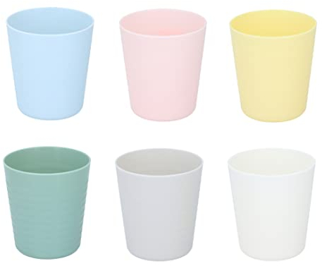 Invero Set of 18 Children's Colourful Plastic Cup Set - Unbreakable, Stackable, Reusable Drinking Cups 230ml for Kitchen, Parties or Travels