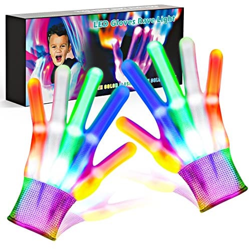 Tragik LED Gloves for Kids Age 6-10, Light Up Toys for Boys & Girls