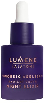 LUMENE Nordic Ageless [AJATON] Radiant Youth Night Elixir Anti Falten Serum für Straffer Aussehende Haut, Vegan 30 ml