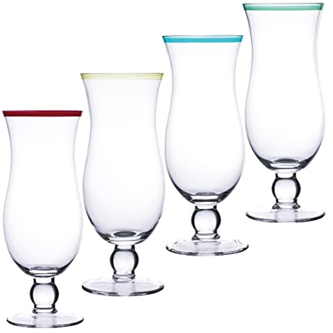 Chefcaptain Hurricane Cocktailgläser, Pina Colada, mundgeblasen, ultrakristallklar, XL, 590 ml, 4 Stück (Hurricane XL, 590 ml)