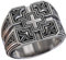 Kreuzring für Männer, christlicher religiöser Ring, Vintage geschnitzte Bandringe, Retro-Kreuztotemring, gotischer Kreuzamulettring, Punkkreuz-Siegelring, Taufe Christlicher Schmuck (18.1, Silber)