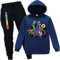 Forlcool Rainbow Tracksuits for Kids YouTube Game Merch Casual Outfits Hoodie + Trousers Suits (Navy Blue,7-8 Years,7 Years,8 Years)