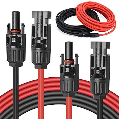 Solarkabel 6mm² 10M x 2 Solar Verlängerungskabel mit Solarstecker, Solar Verlängerung Photovoltaik Kabel für Solarpanel Balkonkraftwerk Solar Kabel(2-20M, 4mm2, 6mm2)