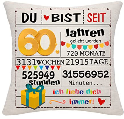 Bommex Geburtstagsgeschenk Geschenk Geburtstag Dekorationen für Frauen Männer Mädchen Jungen Kissenbezüge Zierkissenbezüge für Geburtstag Happy Birthday Geschenk (60)