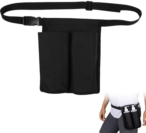 Fybida Massage Bottle Bag for 2 Bottle, Massage Therapist Holster, Oil and Lotion Holder with Adjustable Waist Strap