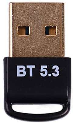 USB-Bluetooth-Adapter für PC, 5.3 Bluetooth-Dongle, Sender, Empfänger, USB-Adapter, Stabile Automatische Kopplung, Vergoldeter Stecker, Unterstützung für Windows 8.1 10 11 PC