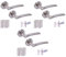 HANDLEZONE® 3 Sets Ursa Internal Door Handles on Rose Lever Latch Packs with 75mm Ball Bearing Hinges and 76mm Latches - Dual Polished/Satin Nickel