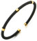 COOLSTEELANDBEYOND Dünne Schwarz Edelstahl Gitter Kabel Manschetten Armreif Armband mit Gold Rohr Wulst, für Herren Damen