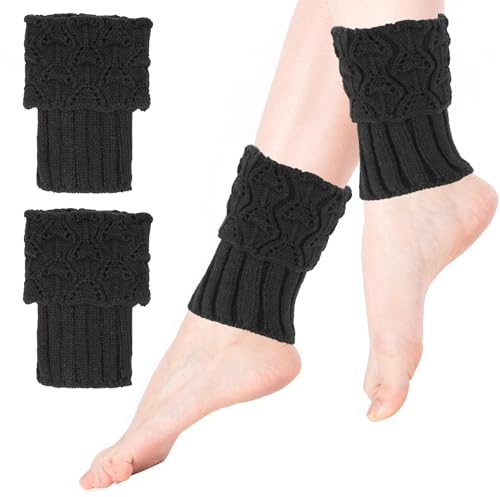 ALLY-MAGIC Womens Winter Warm Leg Warmers Soft Crochet Knitted Twist Boot Cuffs Topper Socks Short Ankle Warmers Leg Cuffs Boot Warmers for Women Girls Y7FKWT