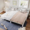 Merax Tagesbett Kinderbett 90x200 cm, Funktionsbett Gästebett aus Massivholz, Holzbett mit Lattenrost & Rausfallschutz, Ausziehbett Einzel und Doppelbett, für Mädchen, Herzform Dekoration, Weiß