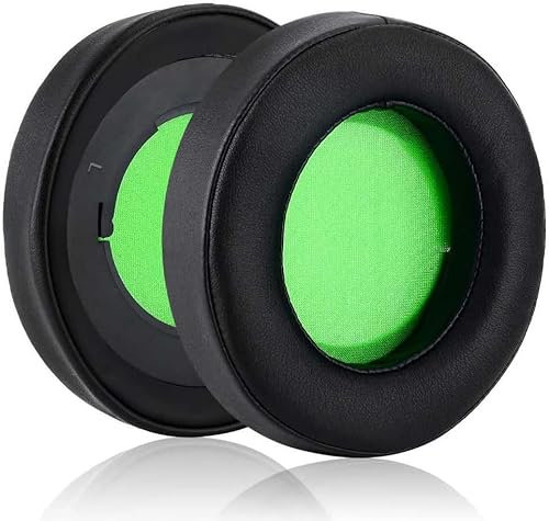 Kraken Pro 7.1 V2 Earpads Replacement Protein Leather Headphones Ear Pads Cushions Cover Repair Parts Compatible with Razer Kraken Pro 7.1 V2 Gaming Headsets (Green)