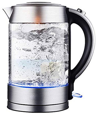 PacuM Colour Changing Glass Kettle with LED Illumination 1800 W 1.7 Litre Anti-Scale Filter 360°C Swivel Base,Quiet Fast Boiling Easy to Clean 100% BPA Free Easy to use vision